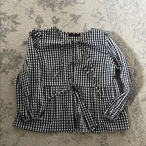Black and White Checkered Women's Top